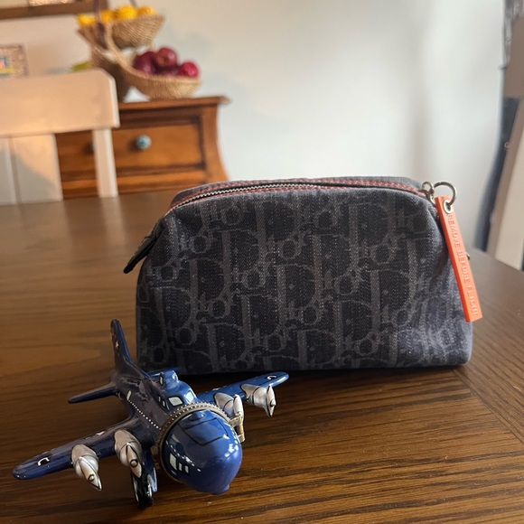 RARE DIOR DENIM OBLIQUE POUCH - Picture 11 of 12